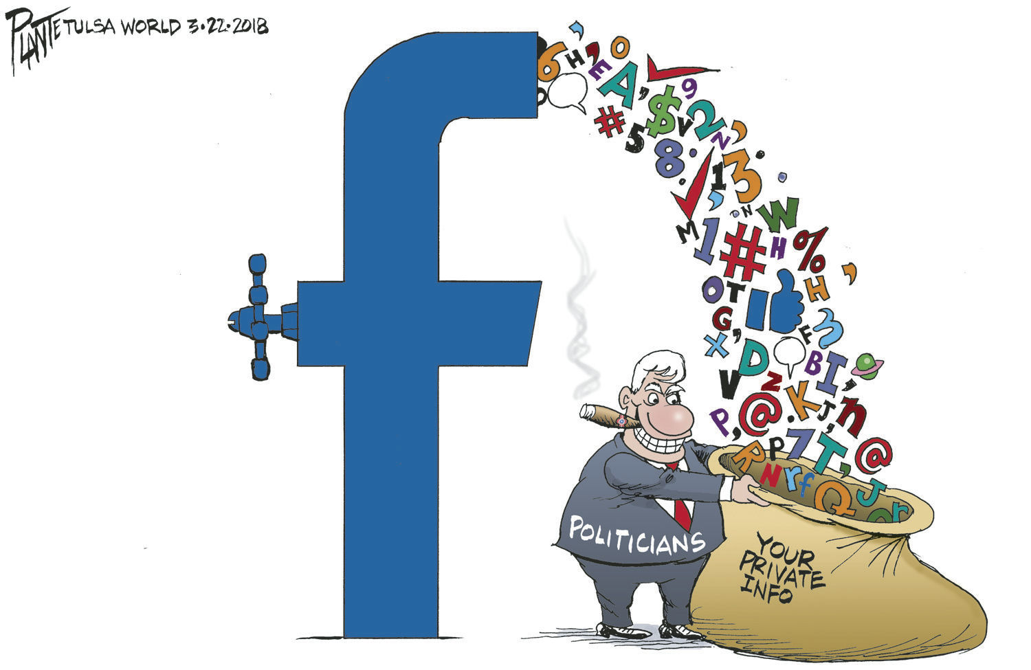 Bruce Plante Cartoon: Facebook